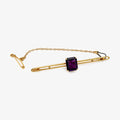 9ct Yellow Gold Purple Glass Bar Brooch