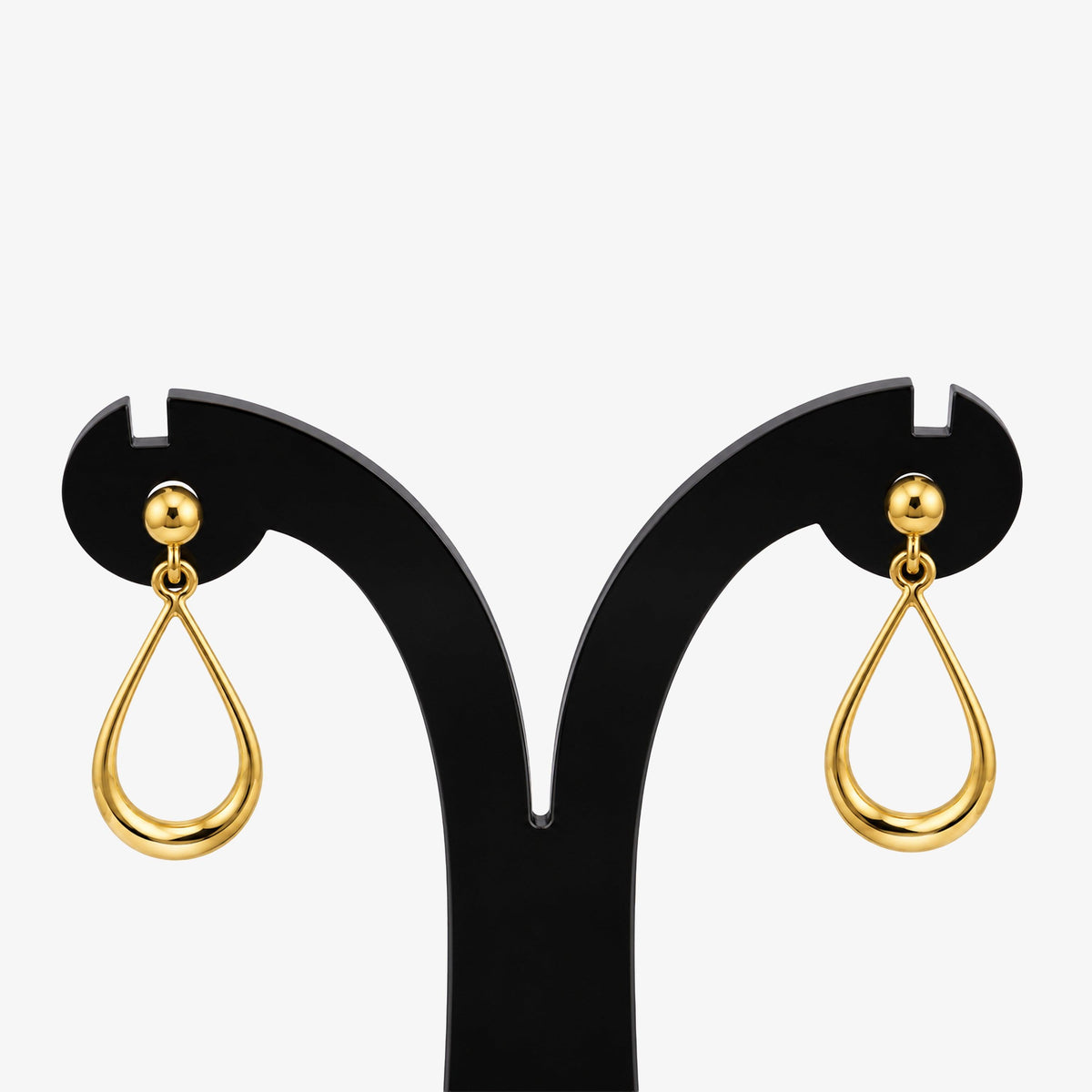 9ct Yellow Gold Open Teardrop Drop Earrings