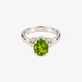 Sterling Silver Oval Peridot Solitaire Ring