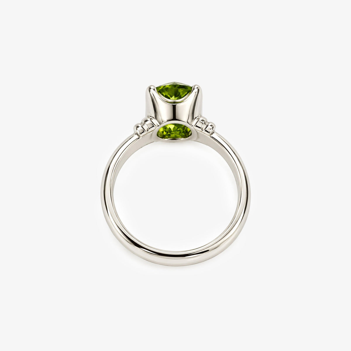 Sterling Silver Oval Peridot Solitaire Ring