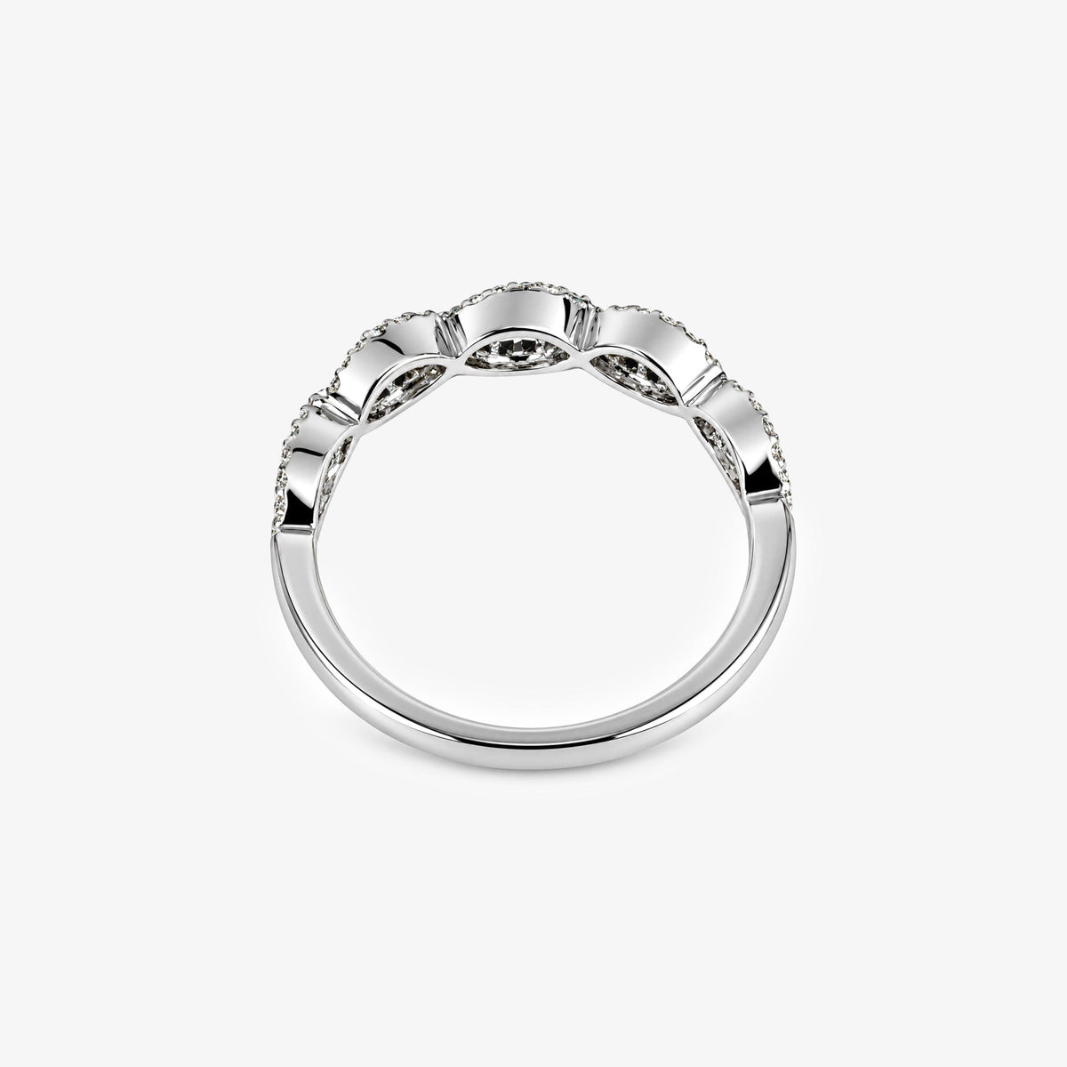 18ct White Gold Diamond Twist Band Ring