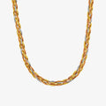 14ct Tri-Colour Gold Braided Chain Necklace