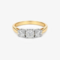 18ct Yellow Gold Three Stone Old Cut Diamond Ring - The Jewel House