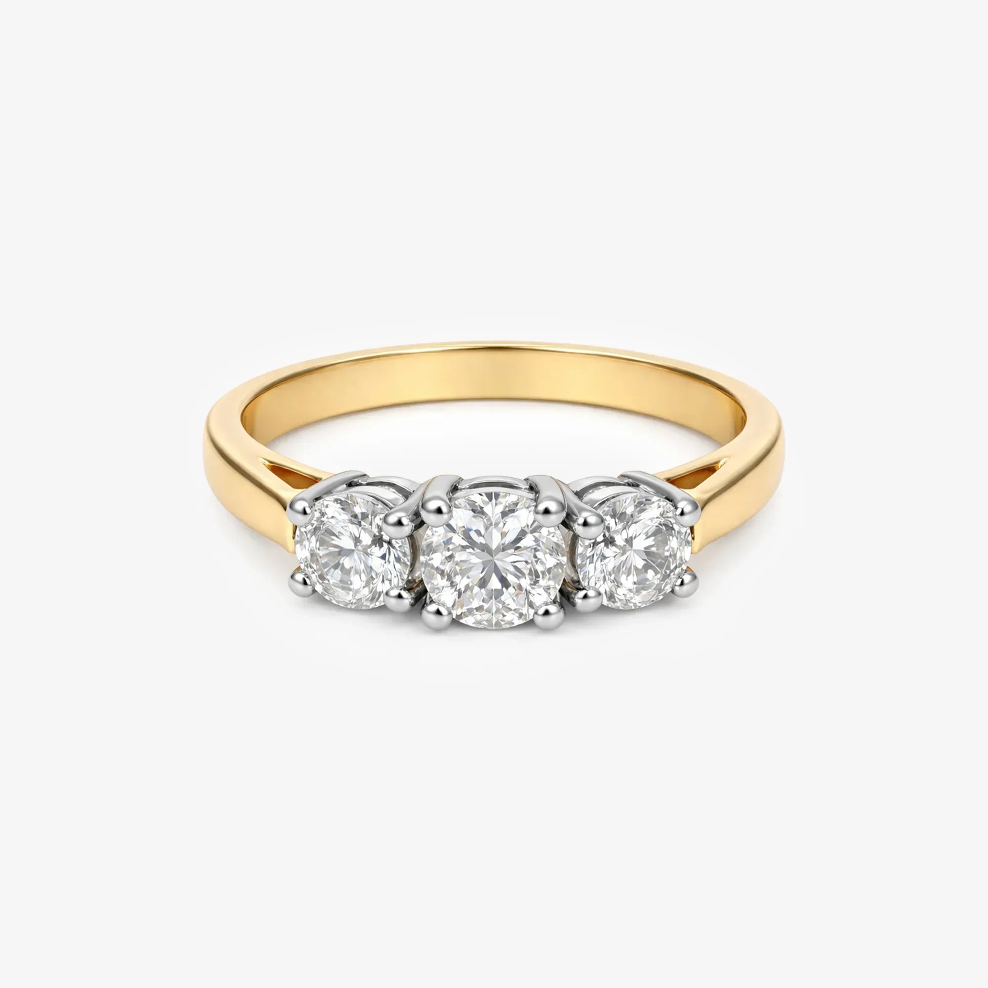18ct Yellow Gold Three Stone Old Cut Diamond Ring - The Jewel House