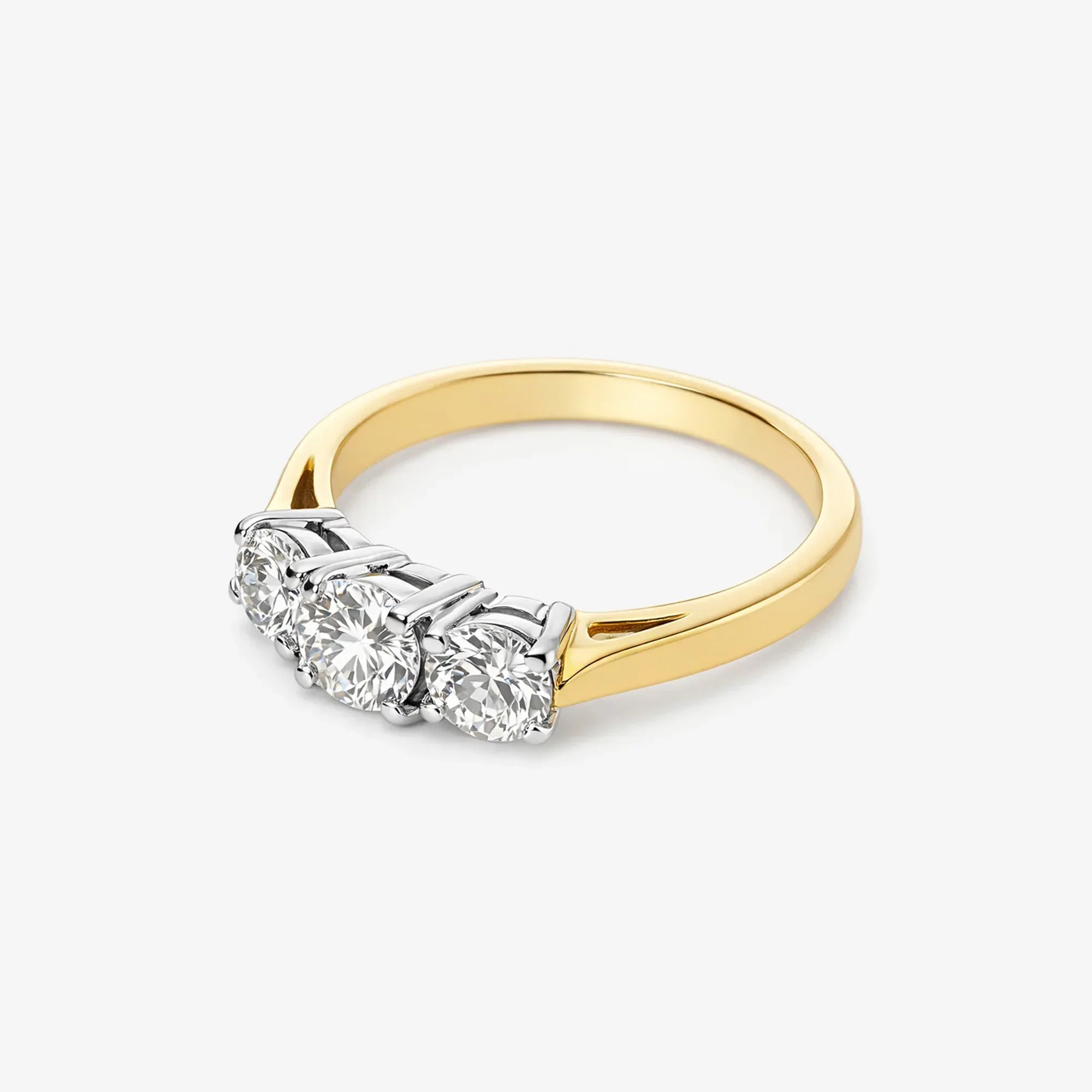 18ct Yellow Gold Three Stone Old Cut Diamond Ring - The Jewel House