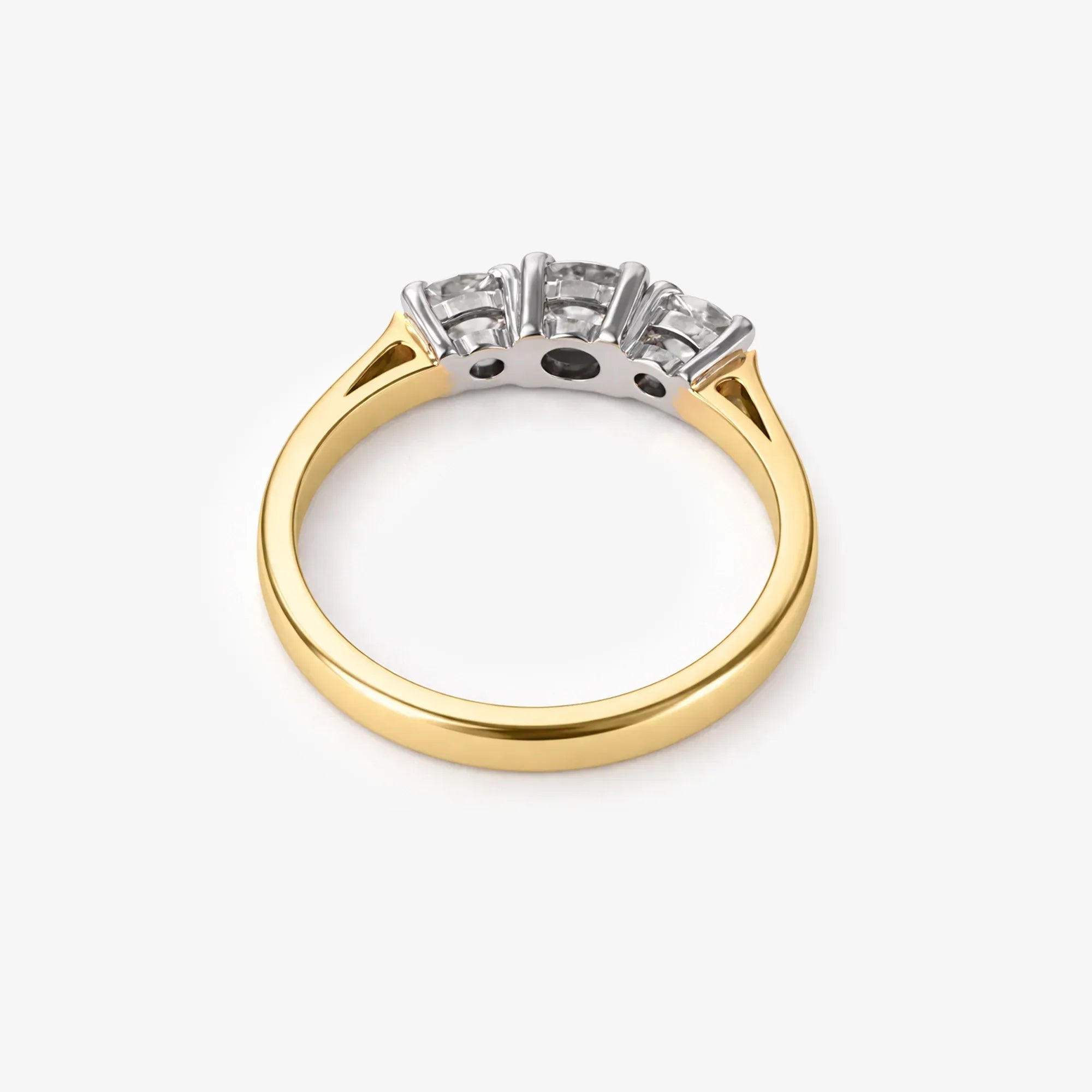 18ct Yellow Gold Three Stone Old Cut Diamond Ring - The Jewel House