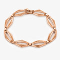 9ct Rose Gold Engraved Open Link Panel Bracelet - The Jewel House