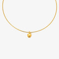 9ct Yellow Gold Apple Pendant on Snake Choker - The Jewel House