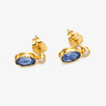 18ct Yellow Gold Sapphire and Diamond Stud Earrings