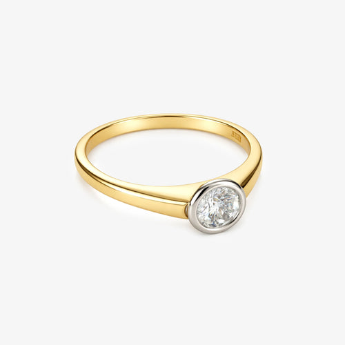 18ct Yellow Gold Diamond Solitaire Ring