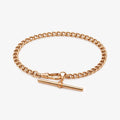 Vintage Rose Gold Curb Bracelet with T Bar