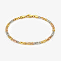 18ct Tri Colour Flat Link Bracelet