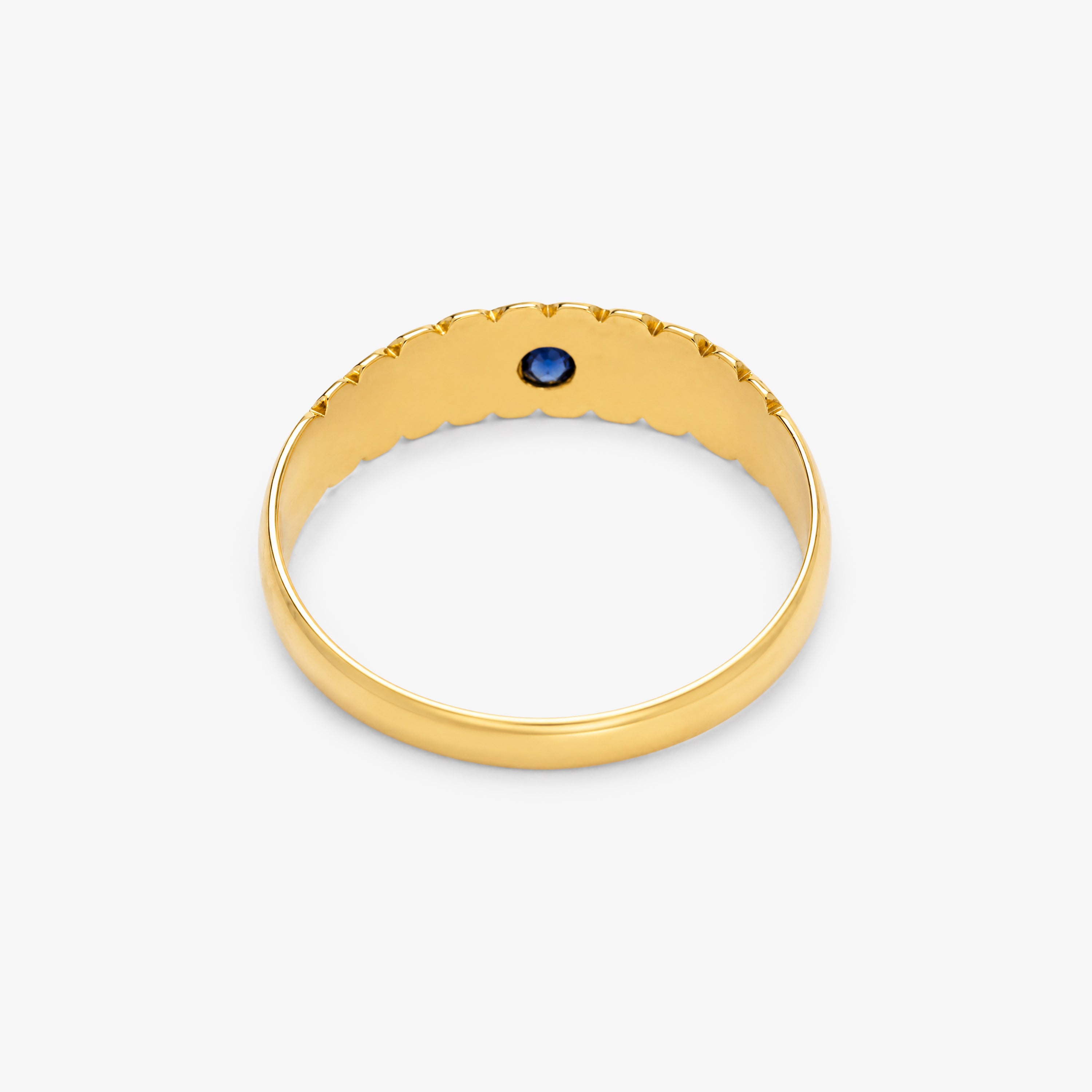 18ct Gold Sapphire and Seed Pearl Ring