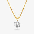 18ct Gold Diamond Daisy Cluster Pendant Necklace