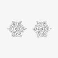 18ct White Gold Diamond Daisy Cluster Stud Earrings