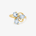 9ct Yellow Gold Light Blue Sapphire & Diamond Ring