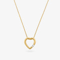 9ct Gold Open Heart Diamond Pendant Necklace