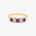 18ct Gold Ruby and Diamond Five Stone Ring