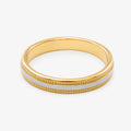 18ct Yellow Gold and Platinum Milgrain Wedding Band