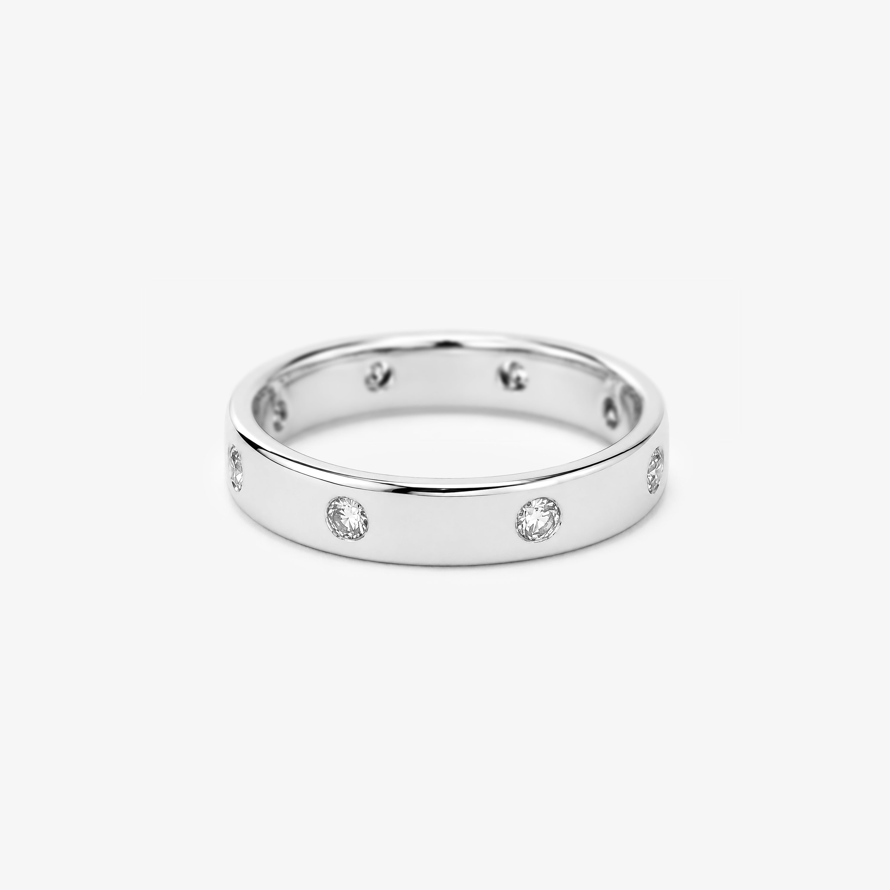 18ct White Gold Diamond Set Wedding Band