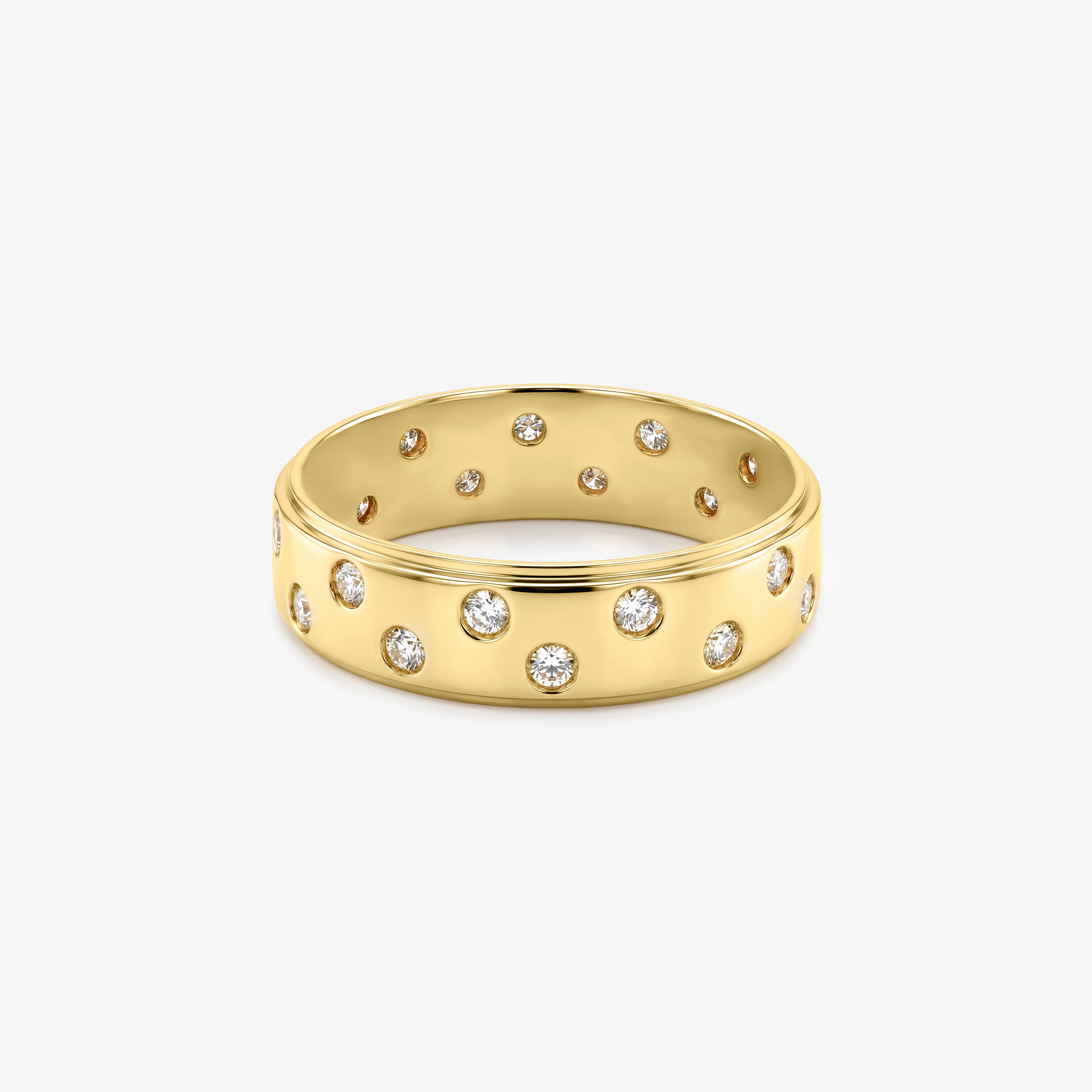 18ct Yellow Gold Diamond Gypsy Eternity Ring