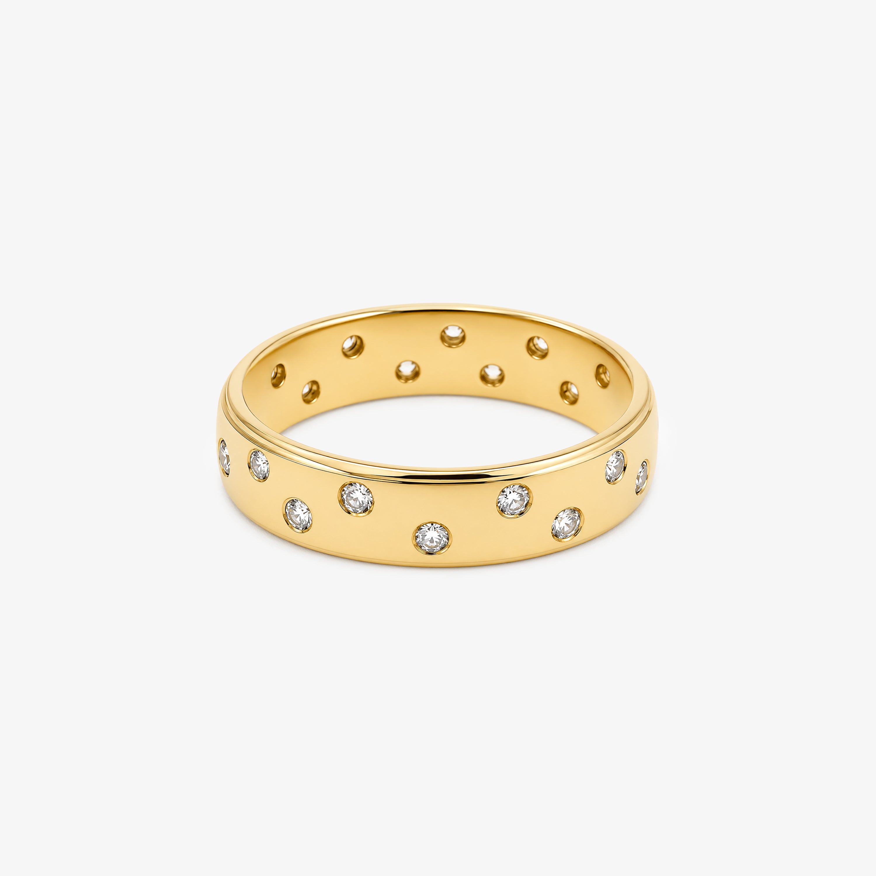 18ct Yellow Gold Diamond Gypsy Eternity Ring
