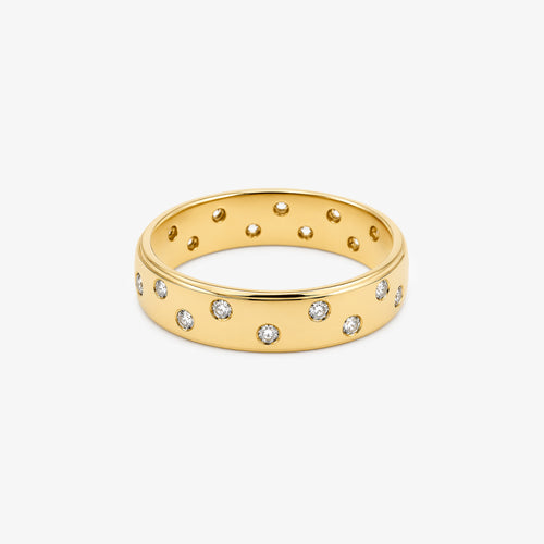 18ct Yellow Gold Diamond Gypsy Eternity Ring