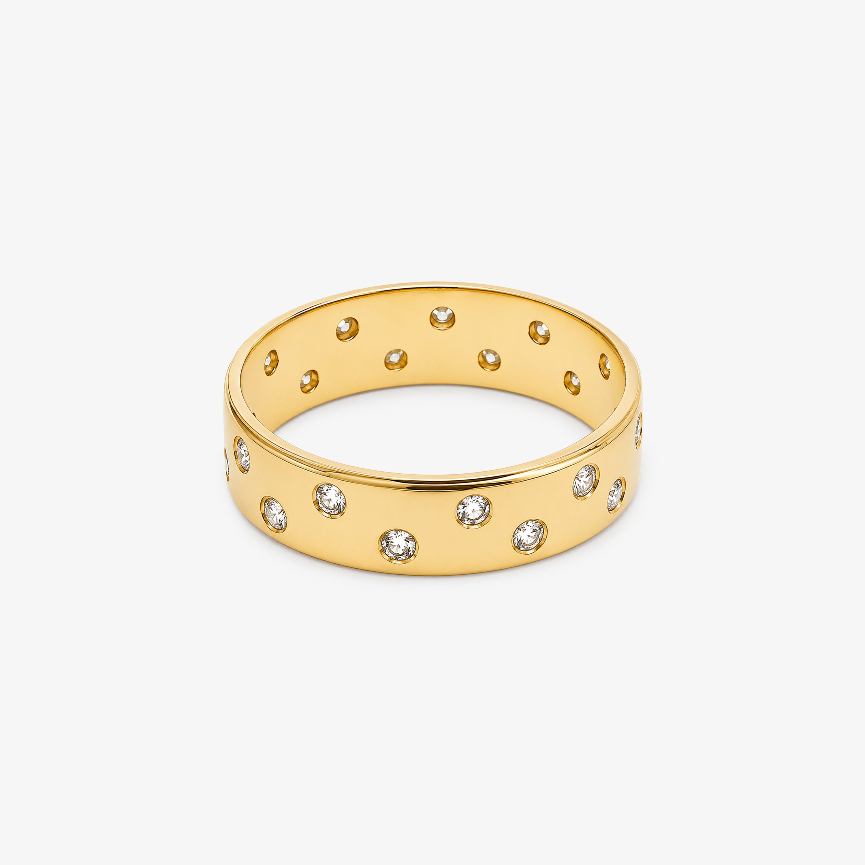 18ct Yellow Gold Diamond Gypsy Eternity Ring