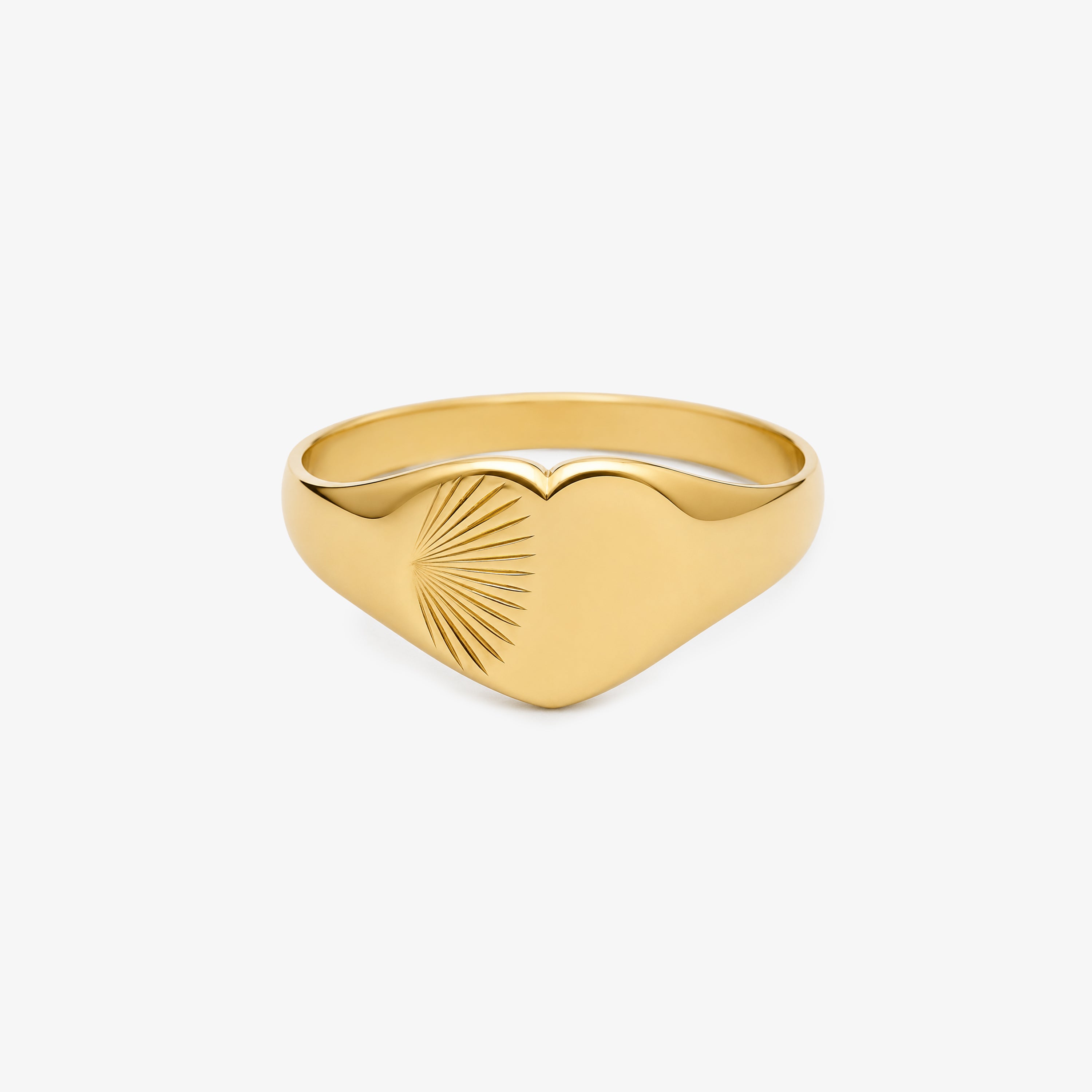 9ct Yellow Gold Heart Signet Ring