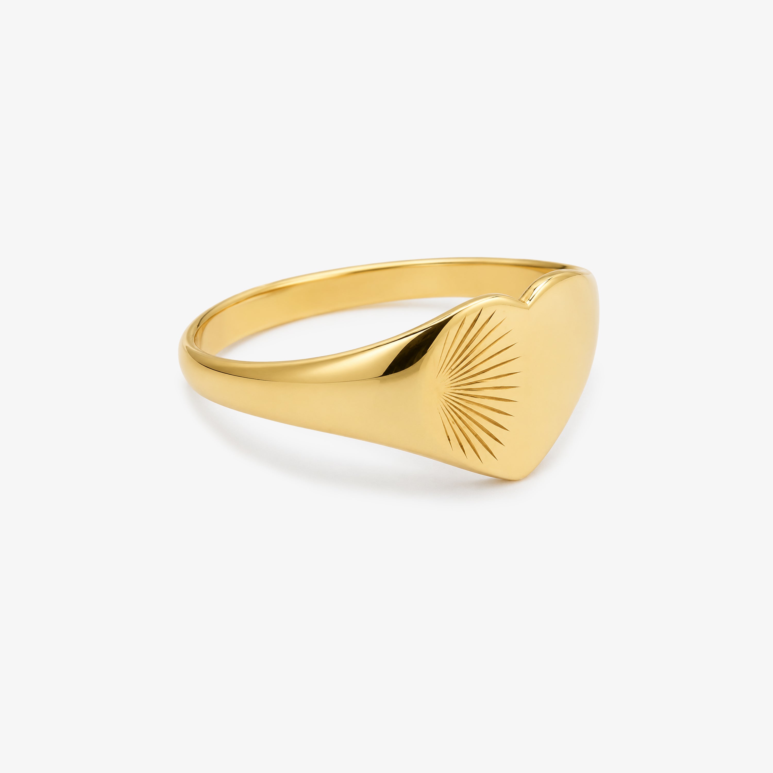 9ct Yellow Gold Heart Signet Ring