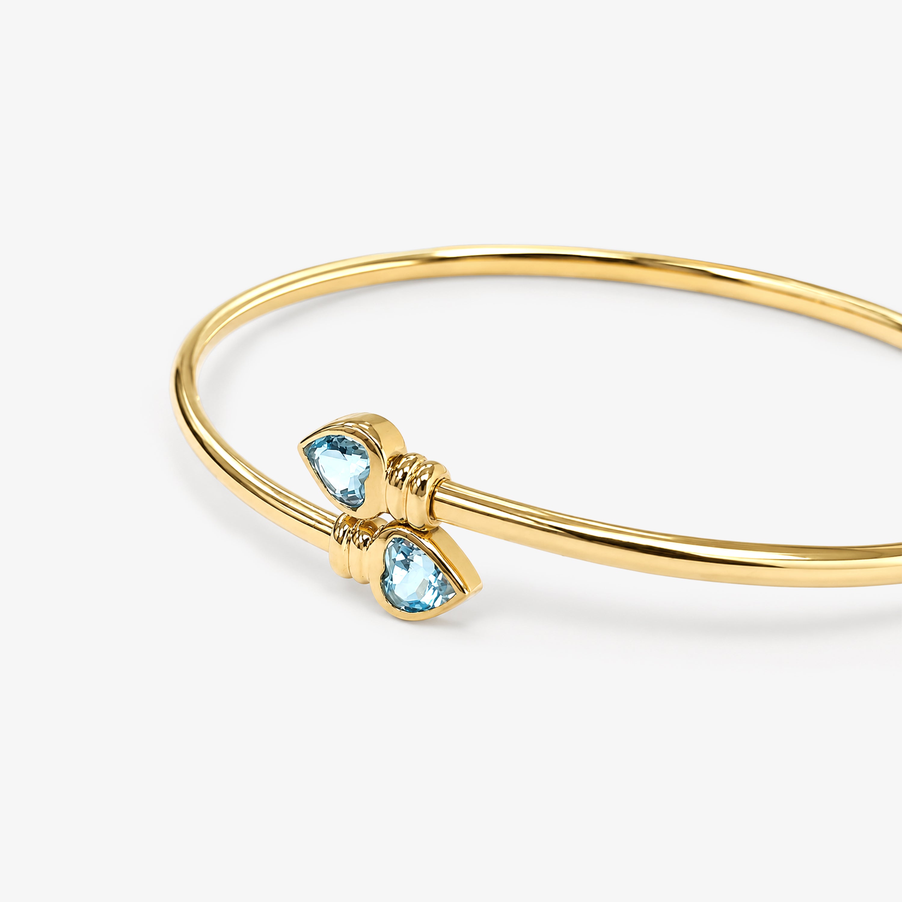 9ct Yellow Gold Blue Topaz Bangle