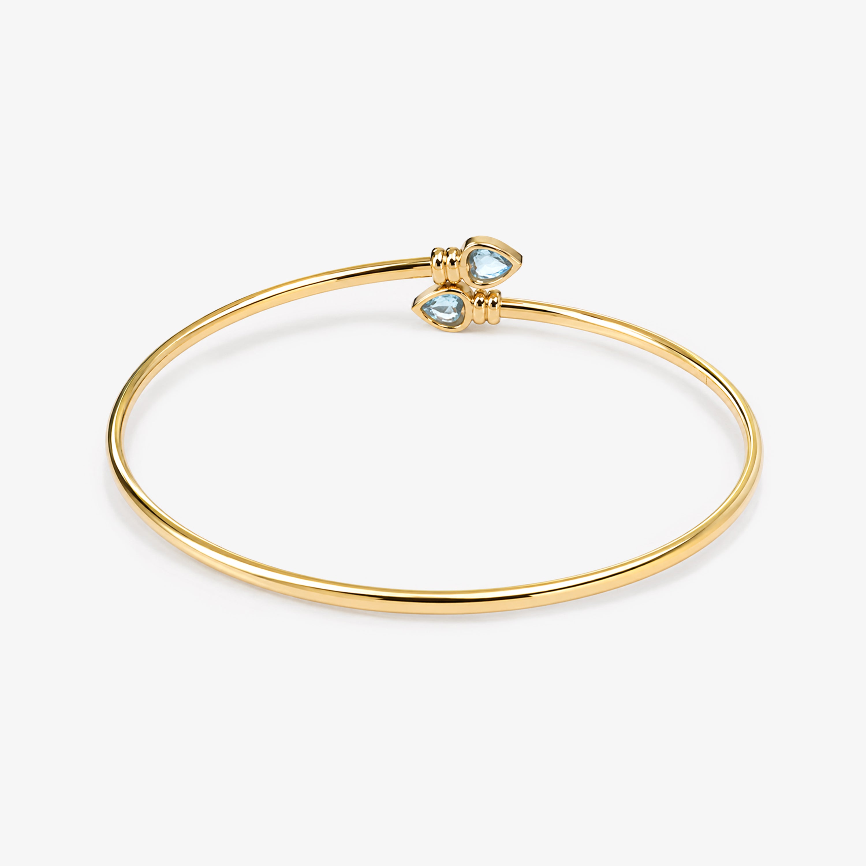 9ct Yellow Gold Blue Topaz Bangle