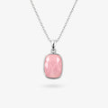 Morganite Silver Cushion Cut Pendant Necklace