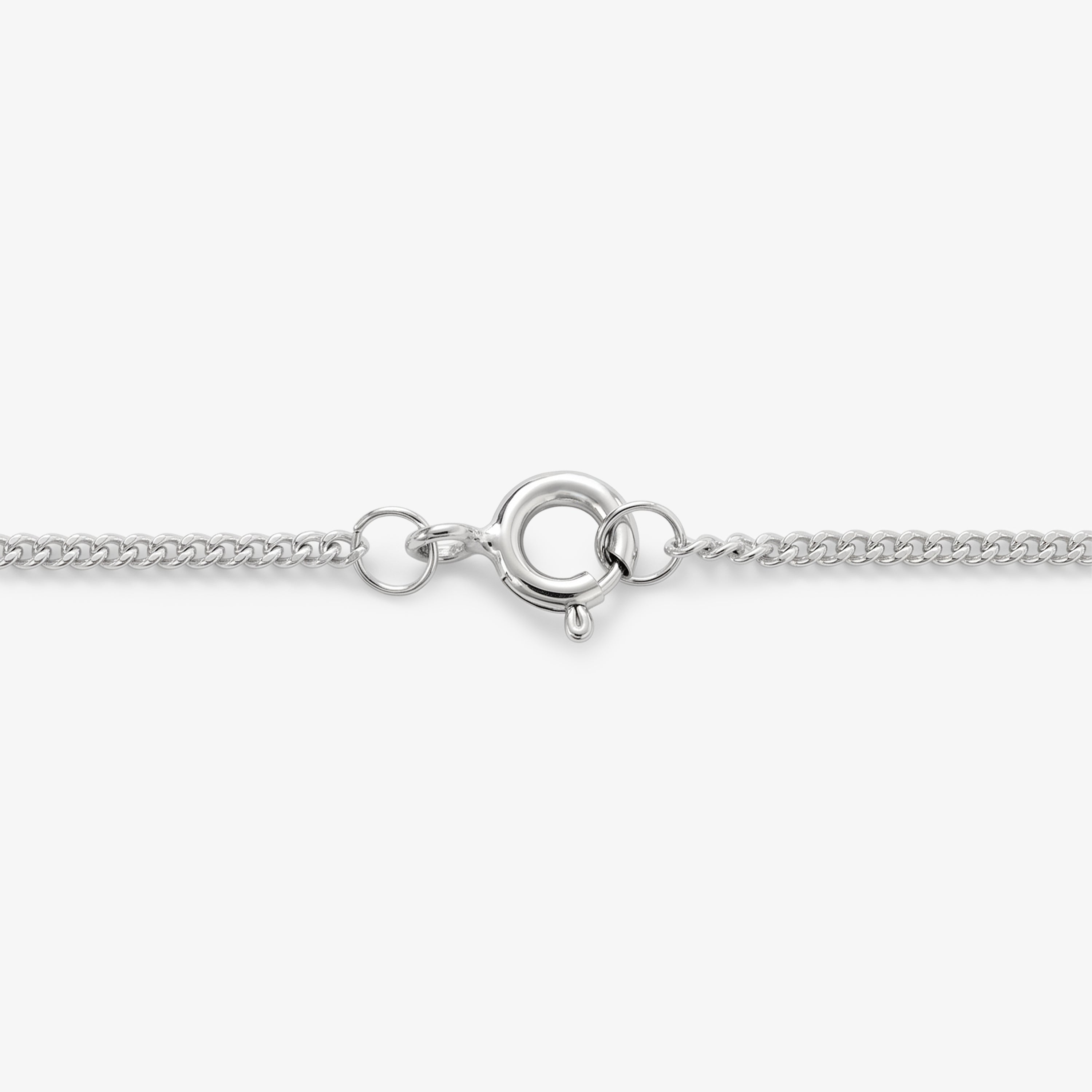 Silver CZ Bee Pendant Necklace with Curb Chain