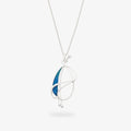 Silver Abstract Pendant - Midnight Sapphire