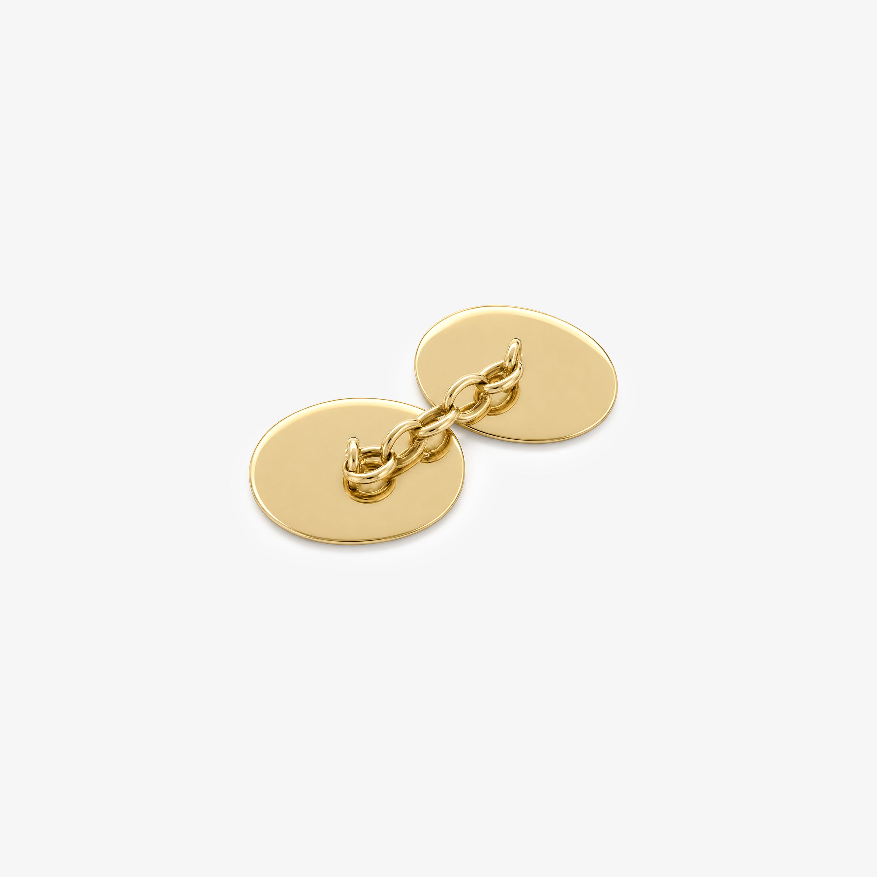 9ct Yellow Gold Oval Double Link Chain Cufflinks