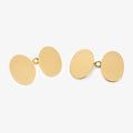 9ct Yellow Gold Oval Double Link Chain Cufflinks
