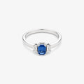18ct White Gold Tanzanite & Diamond Trilogy Ring