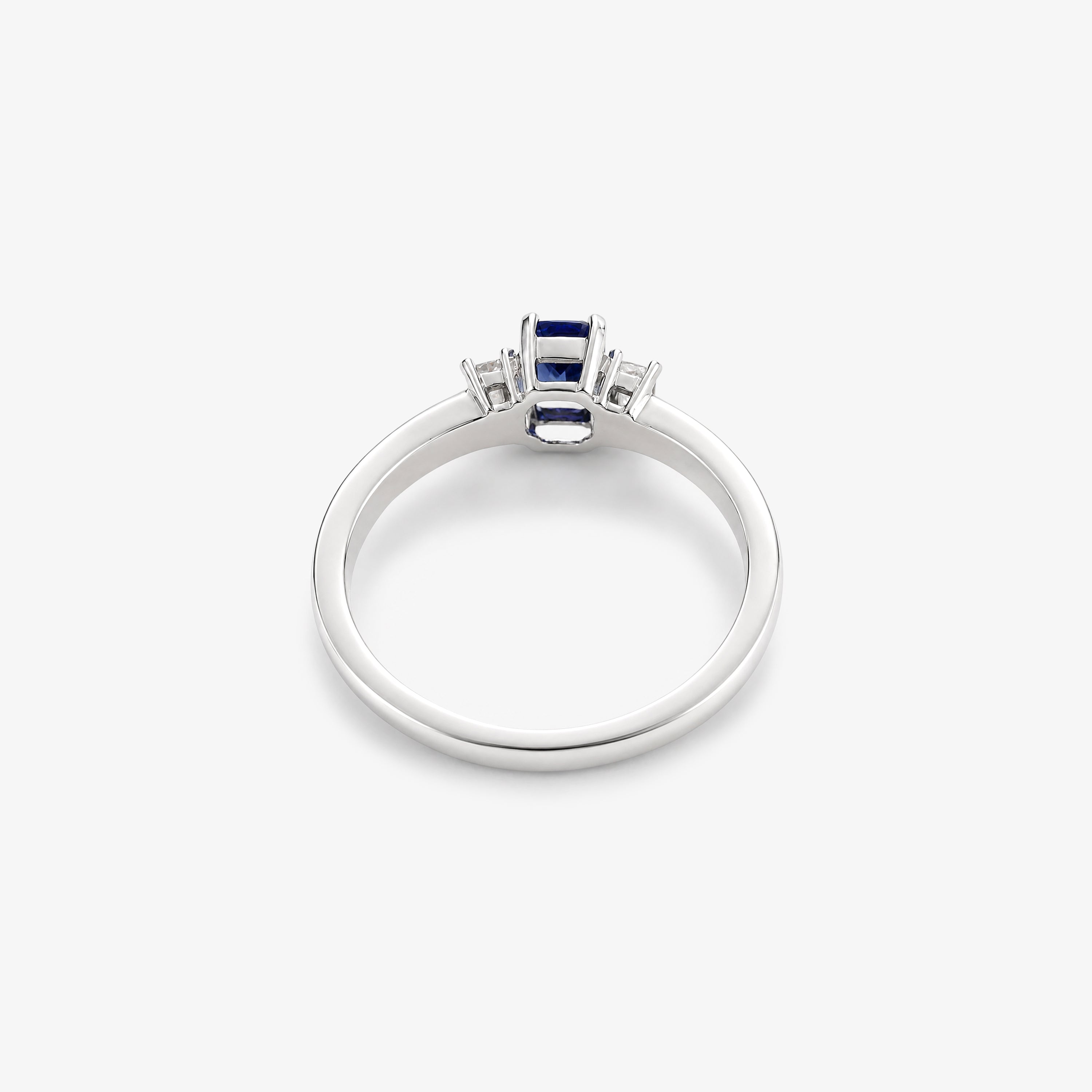 18ct White Gold Tanzanite & Diamond Trilogy Ring