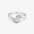 18ct White Gold Diamond Twist Solitaire Ring
