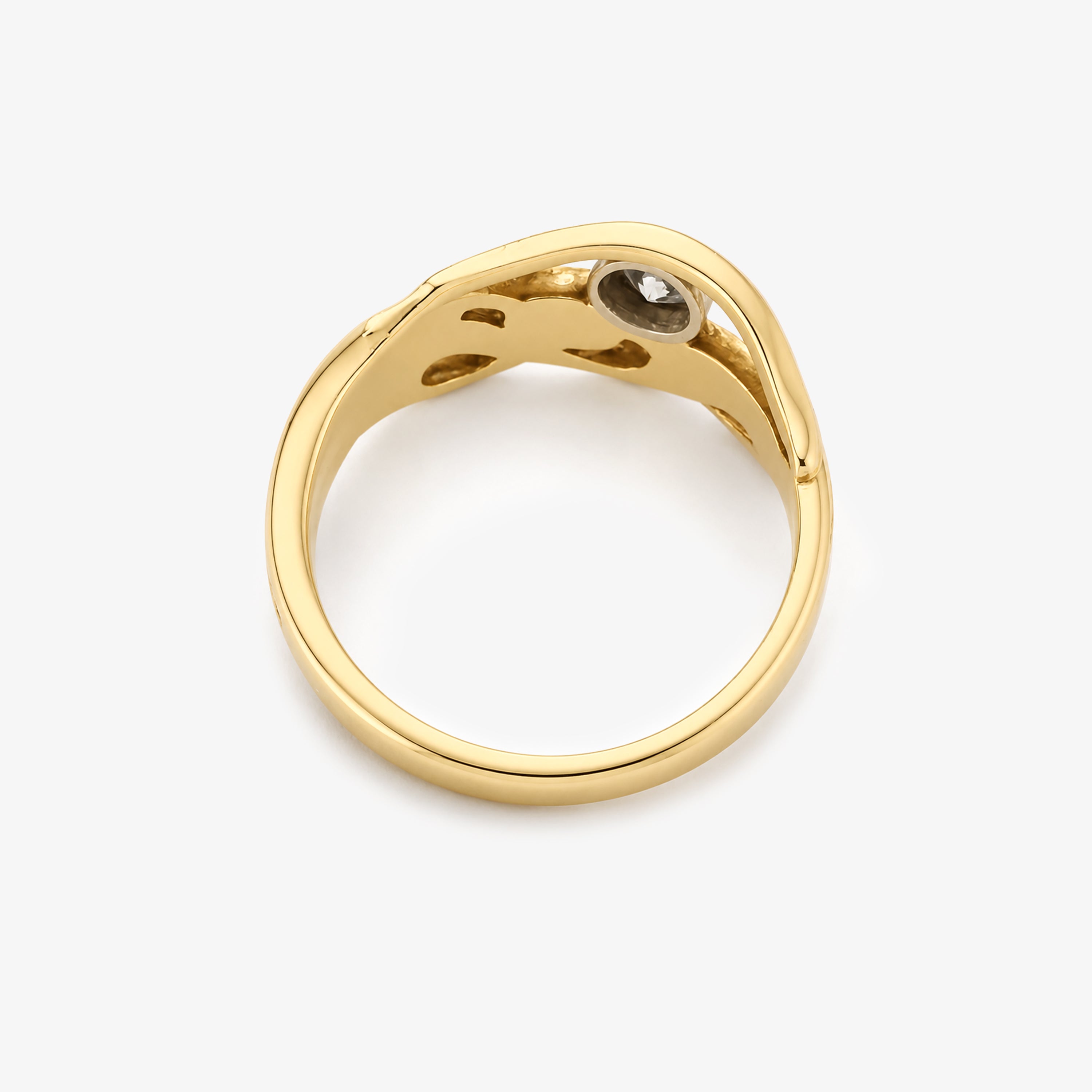 9ct Yellow Gold Clogau Open Twist Solitaire Diamond Ring