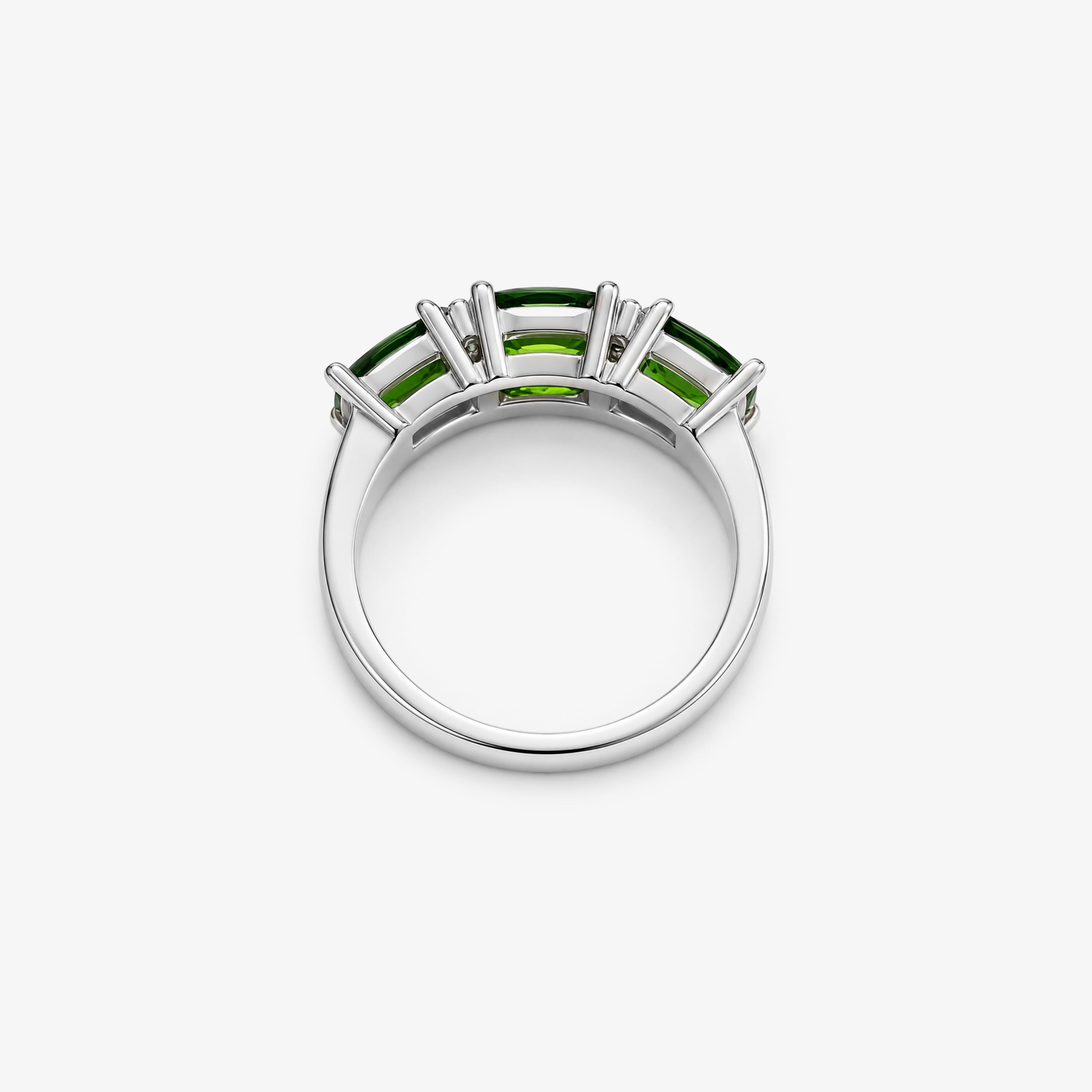 Silver Chrome Diopside & CZ Ring