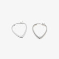 Silver Large Heart Loop Earrings