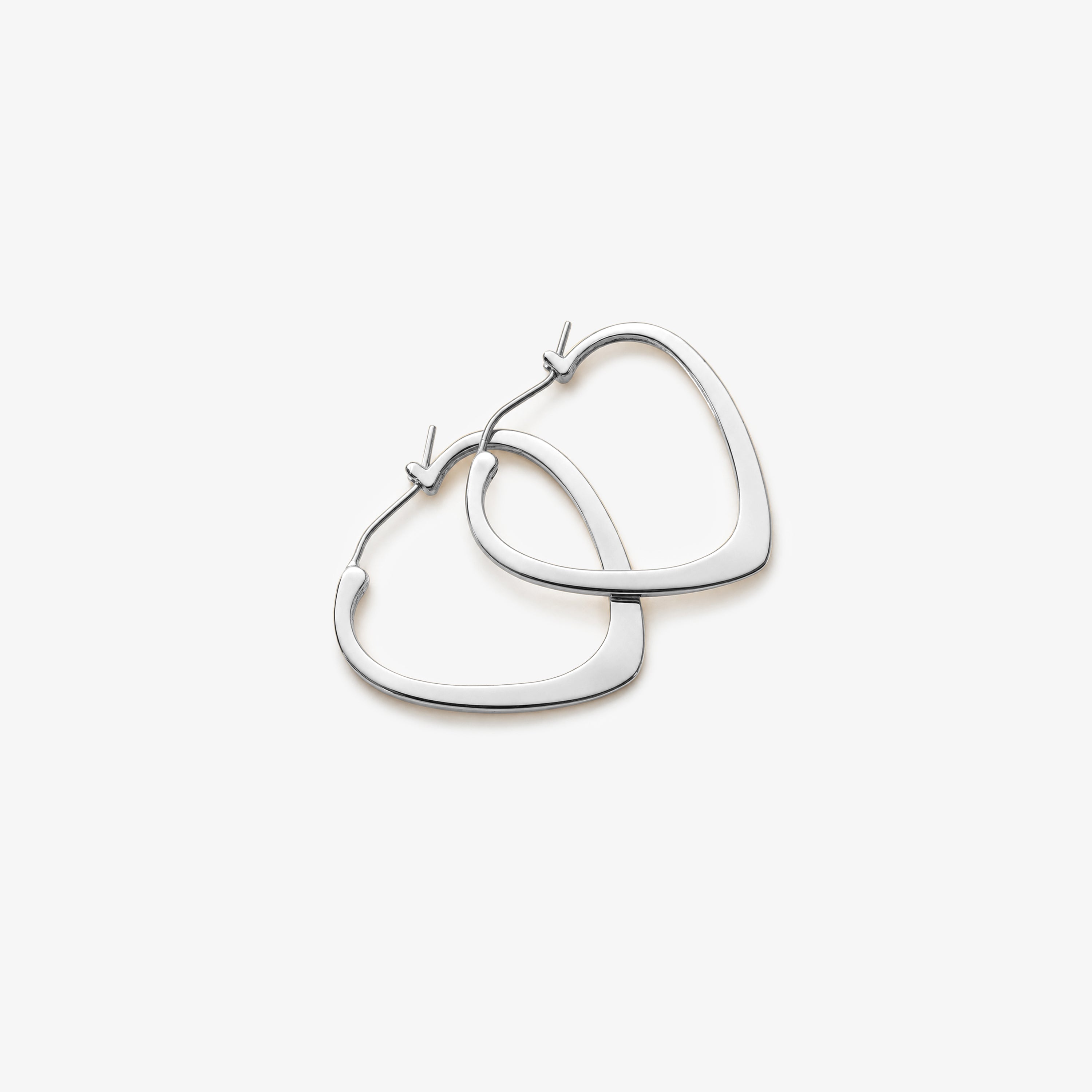 Silver Large Heart Loop Earrings