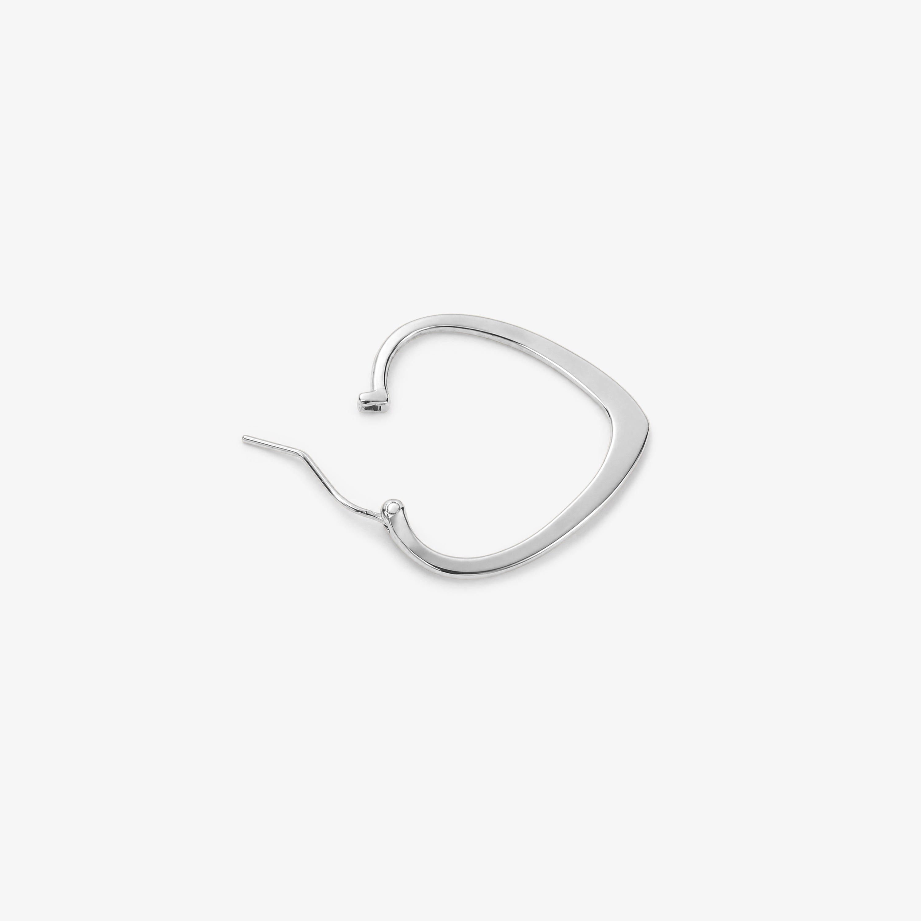 Silver Large Heart Loop Earrings