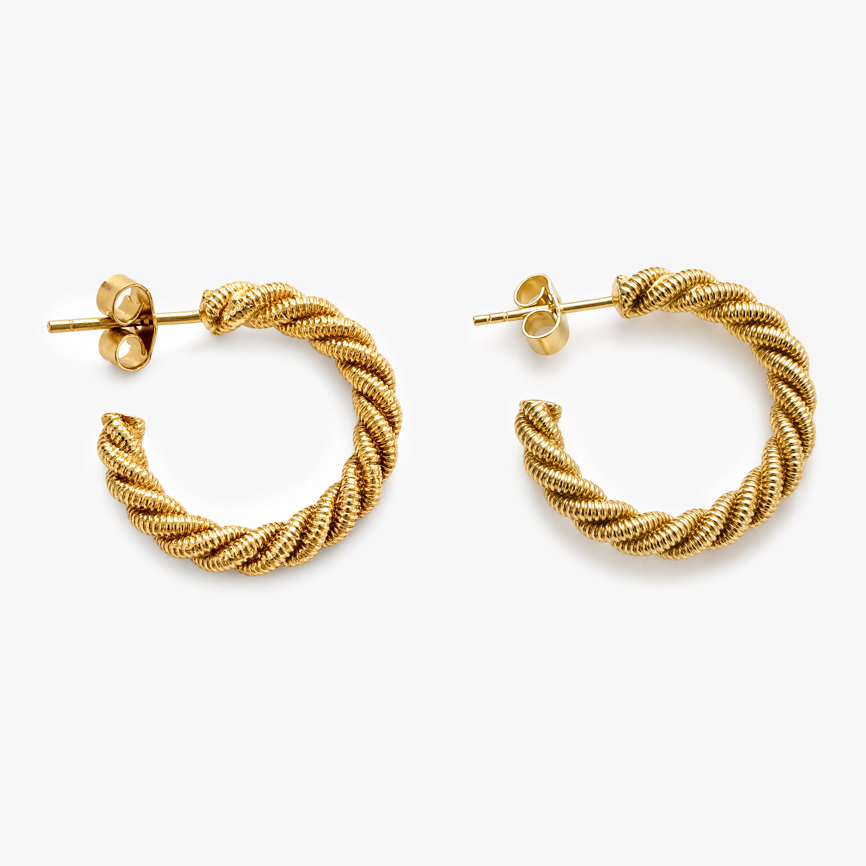 9ct Yellow Gold Twisted Hoop Earrings