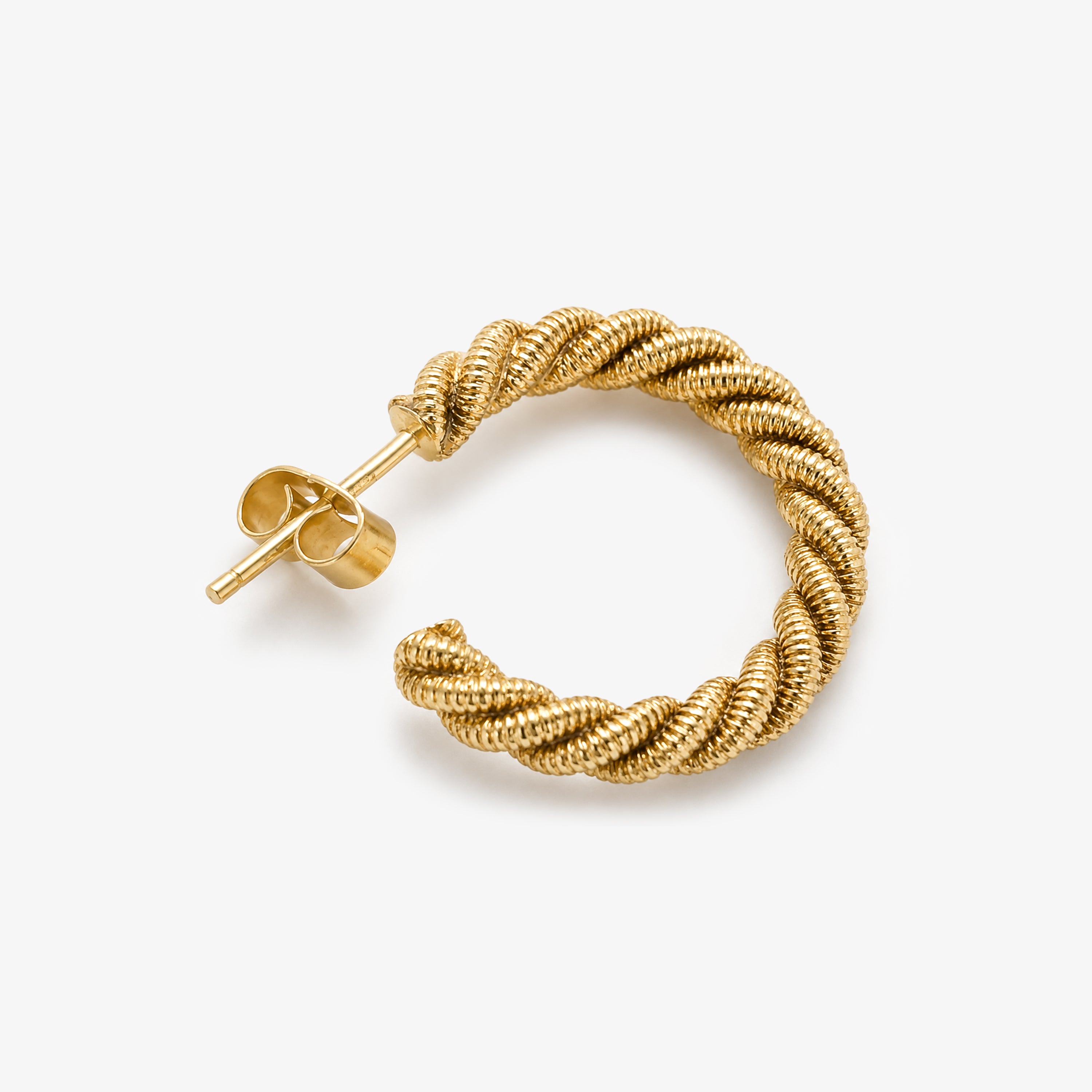 9ct Yellow Gold Twisted Hoop Earrings
