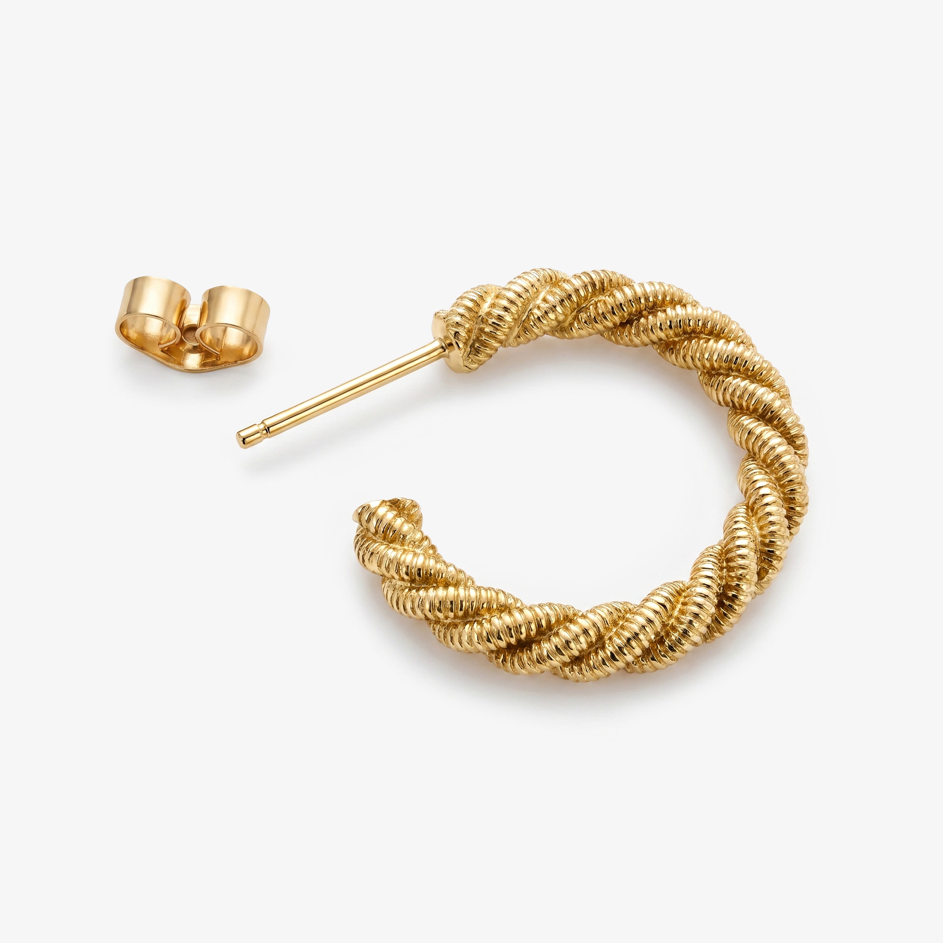 9ct Yellow Gold Twisted Hoop Earrings