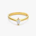 18ct Yellow Gold Marquise Diamond Solitaire Ring