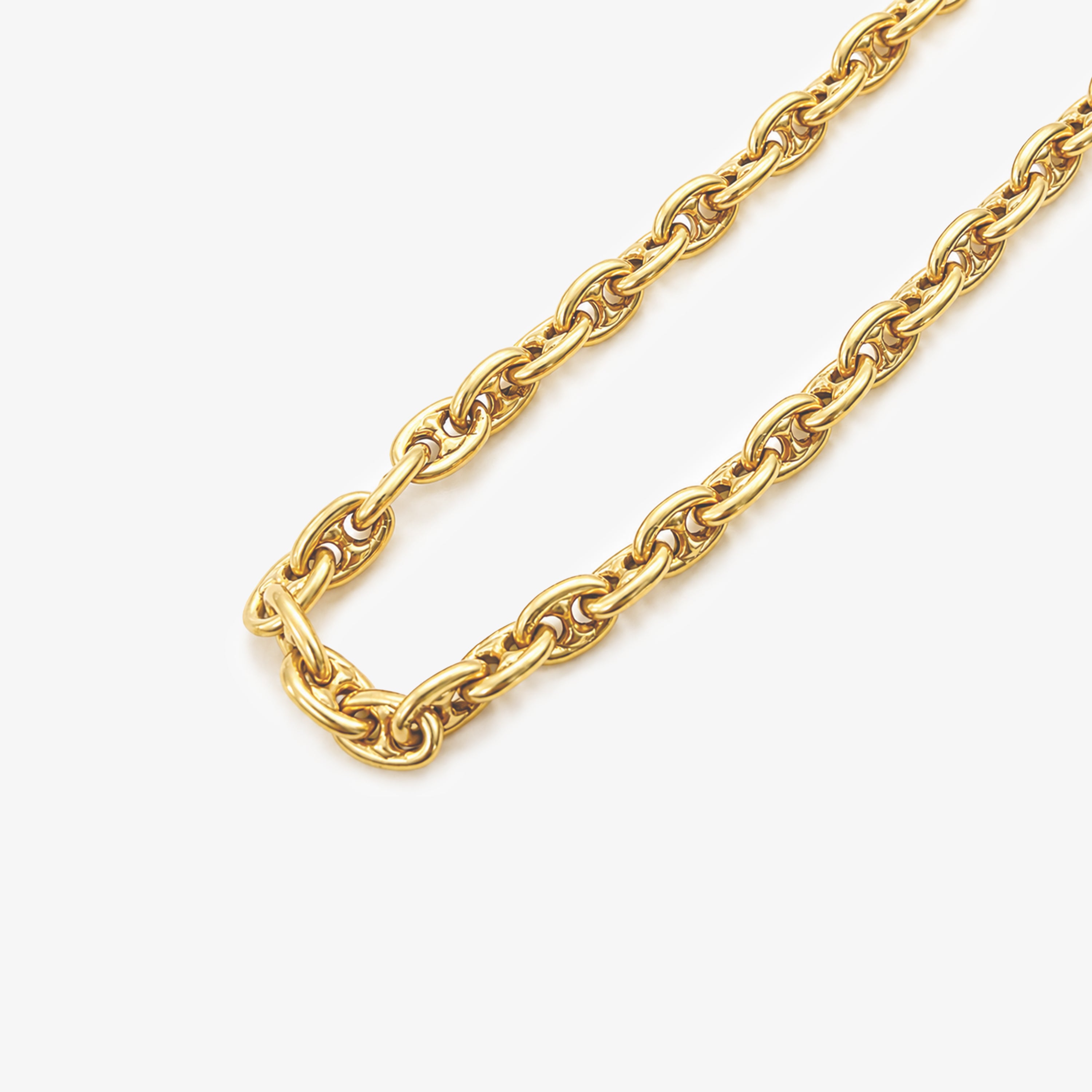Vintage 18ct Yellow Gold Anchor Link Chain Necklace